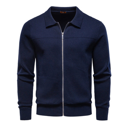 Men's European Fit Zipper Knit Cardigan
