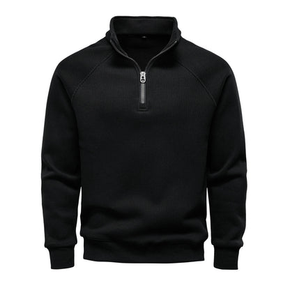 Men's Fleece-Lined Half-Zip Sweatshirt - Cozy Winter Essential