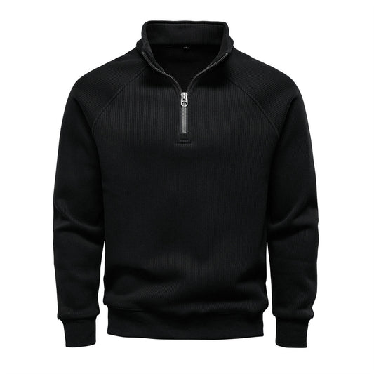Men's Fleece-Lined Half-Zip Sweatshirt - Cozy Winter Essential