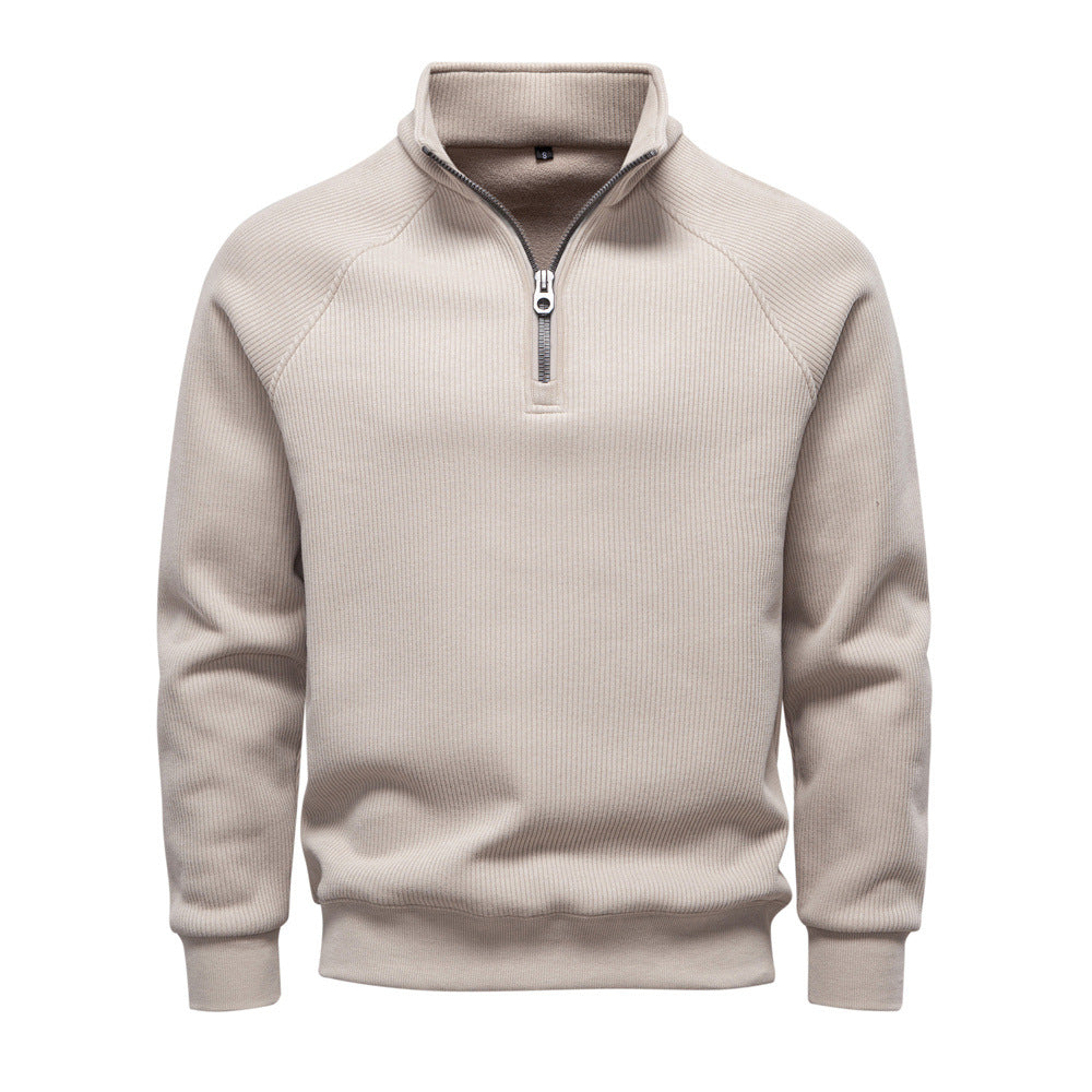 Men's Fleece-Lined Half-Zip Sweatshirt - Cozy Winter Essential