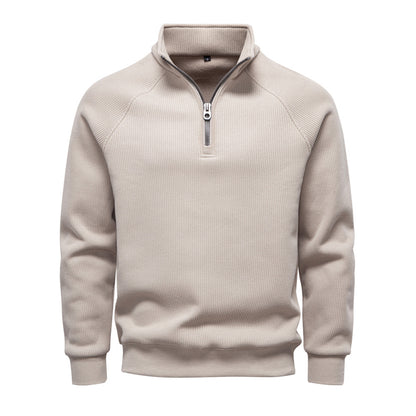 Men's Fleece-Lined Half-Zip Sweatshirt - Cozy Winter Essential