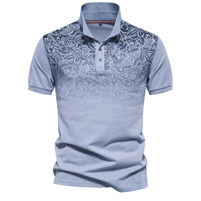 Men's Gradient Cotton Polo Shirt