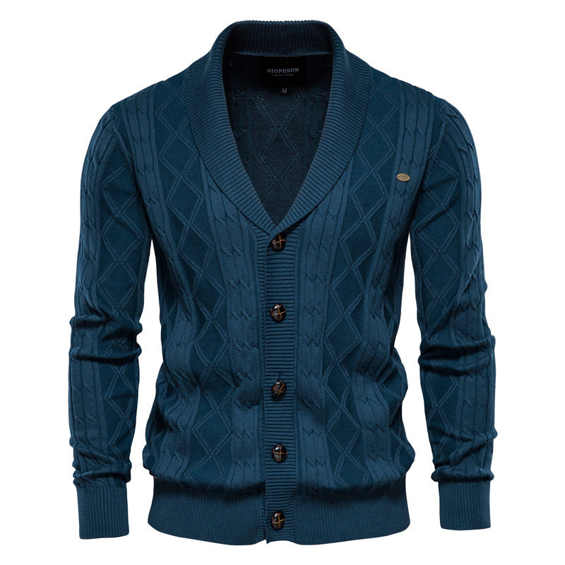 Men's Japanese Style V-Neck Knit Cardigan