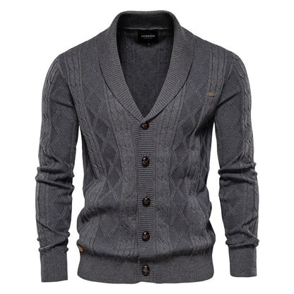 Men's Japanese Style V-Neck Knit Cardigan