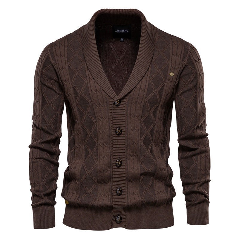 Men's Japanese Style V-Neck Knit Cardigan