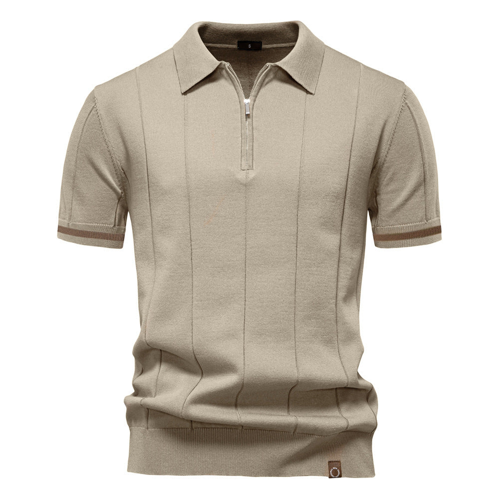 Men's Knitted Wool Polo: Business Casual Comfort
