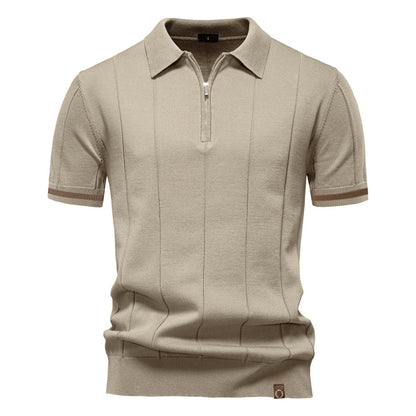 Men's Knitted Wool Polo: Business Casual Comfort