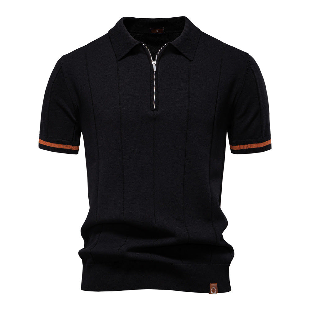 Men's Knitted Wool Polo: Business Casual Comfort