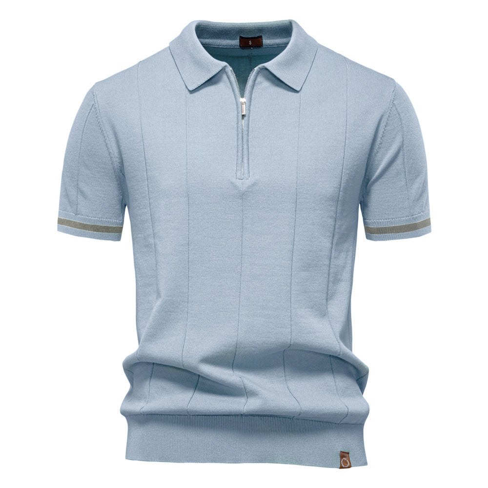 Men's Knitted Wool Polo: Business Casual Comfort