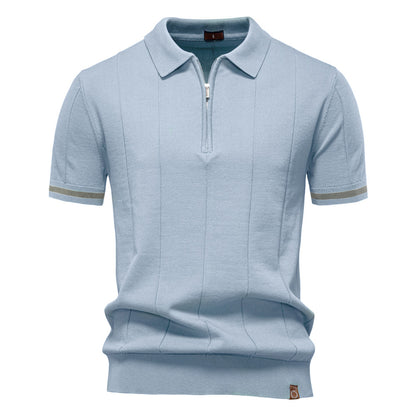 Men's Knitted Wool Polo: Business Casual Comfort