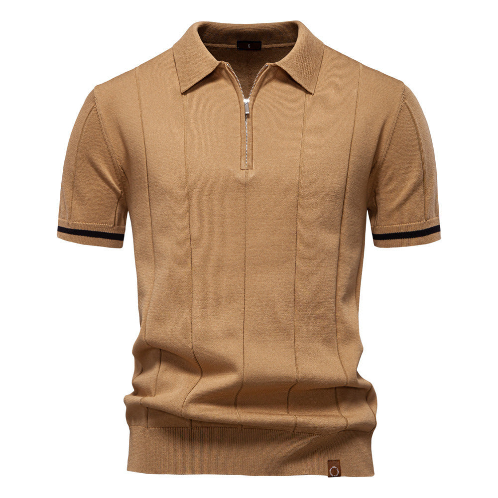 Men's Knitted Wool Polo: Business Casual Comfort