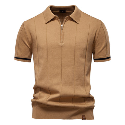 Men's Knitted Wool Polo: Business Casual Comfort