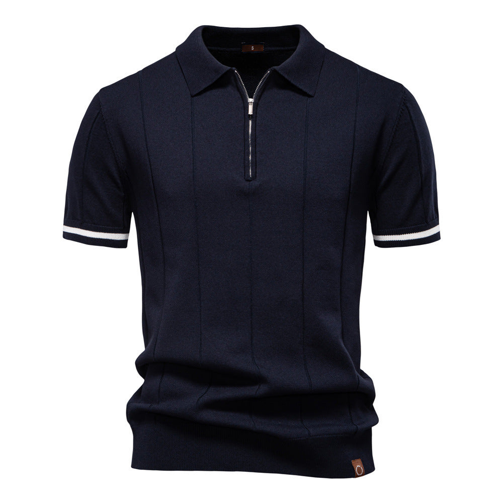 Men's Knitted Wool Polo: Business Casual Comfort