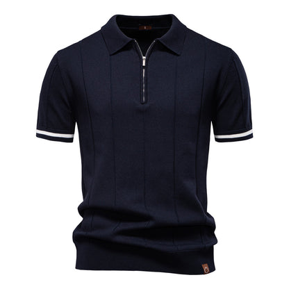 Men's Knitted Wool Polo: Business Casual Comfort