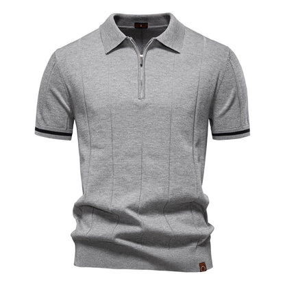 Men's Knitted Wool Polo: Business Casual Comfort