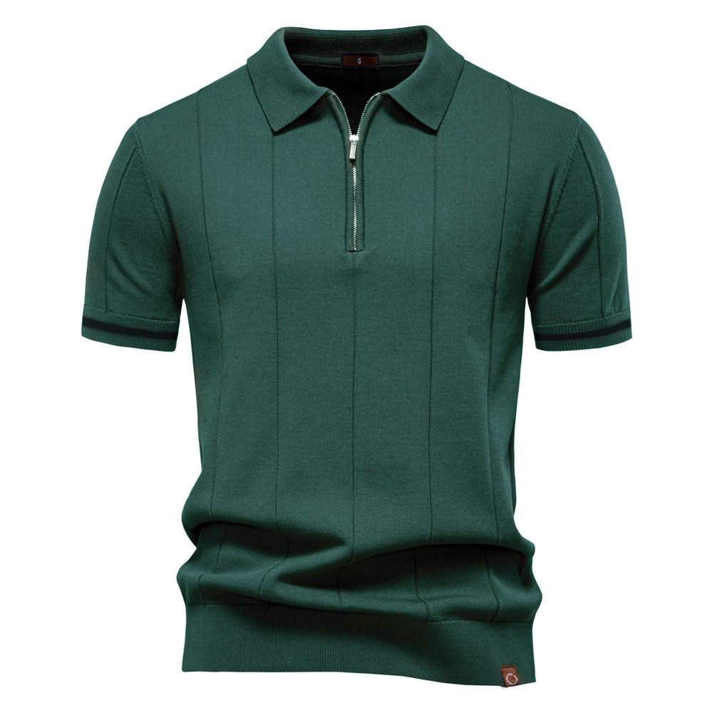 Men's Knitted Wool Polo: Business Casual Comfort