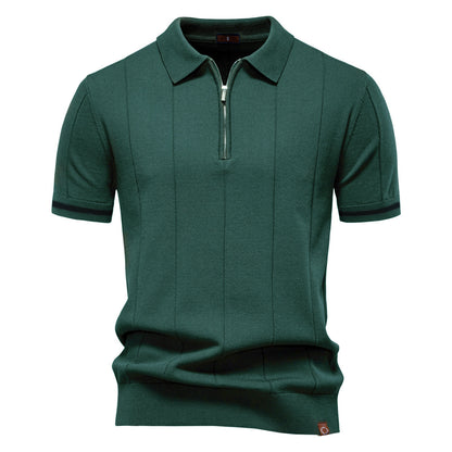 Men's Knitted Wool Polo: Business Casual Comfort