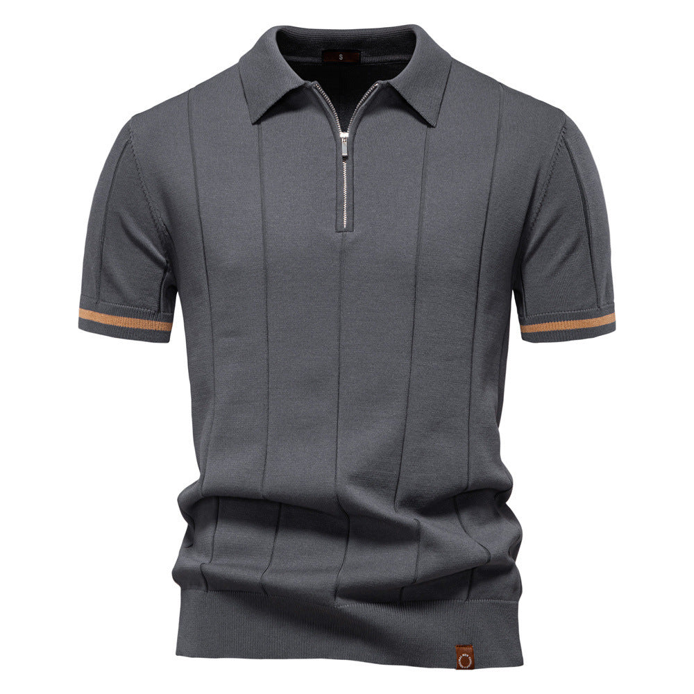 Men's Knitted Wool Polo: Business Casual Comfort