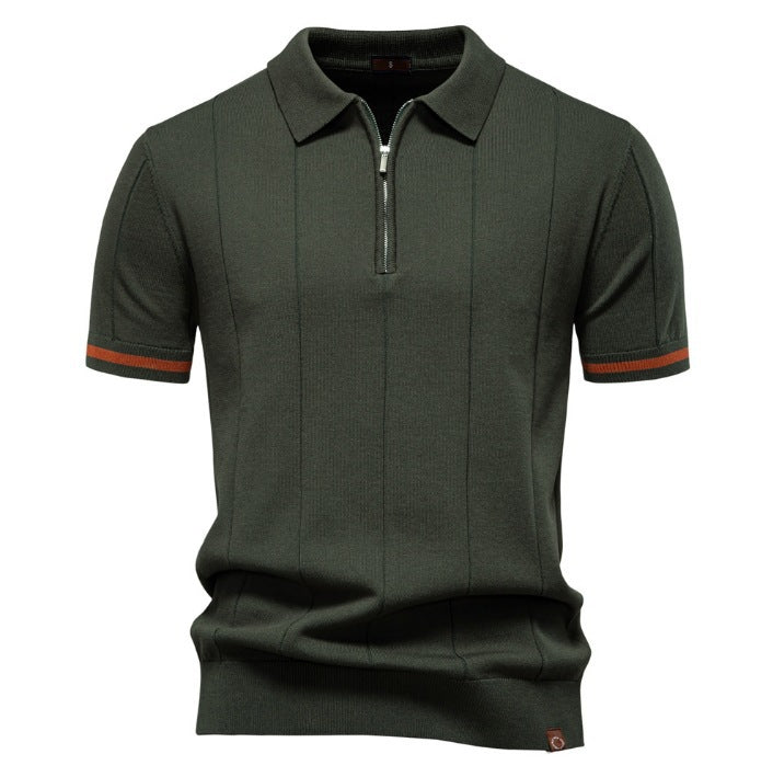 Men's Knitted Wool Polo: Business Casual Comfort