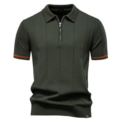 Men's Knitted Wool Polo: Business Casual Comfort