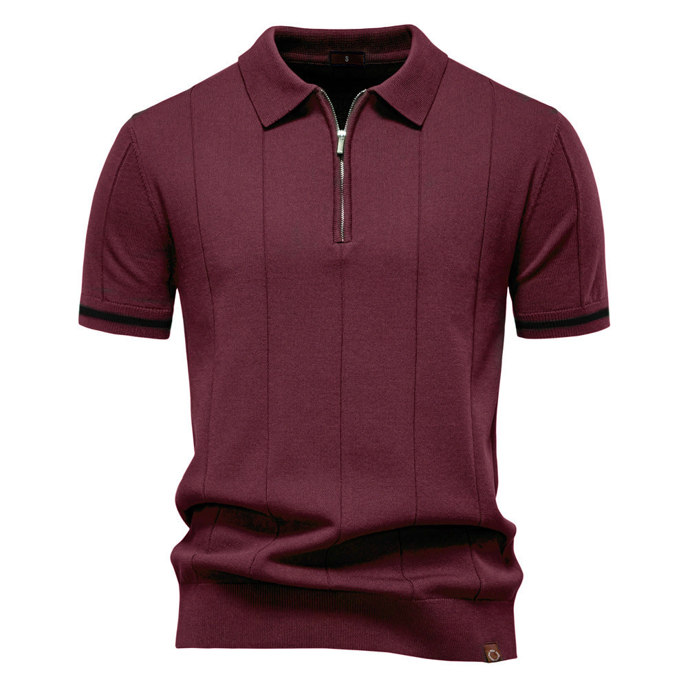 Men's Knitted Wool Polo: Business Casual Comfort