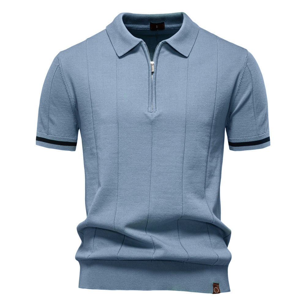 Men's Knitted Wool Polo: Business Casual Comfort