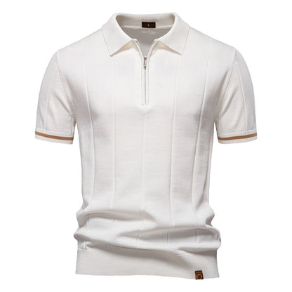 Men's Knitted Wool Polo: Business Casual Comfort