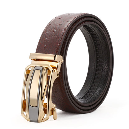 Men's Leather Belt: Sports Car Buckle, Business Casual