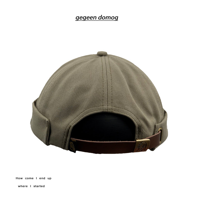 Mikihat Original Washed Denim Fedora Hat - Stylish French Retro Hip-hop Sailor Design