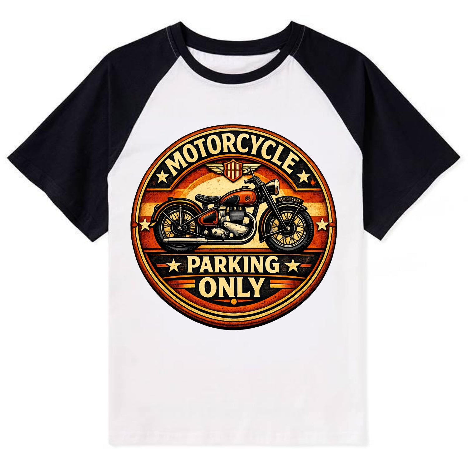 Motorcycle Parking Only - Contrast Raglan T-shirt