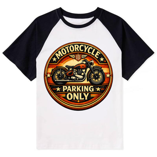 Motorcycle Parking Only - Contrast Raglan T-shirt