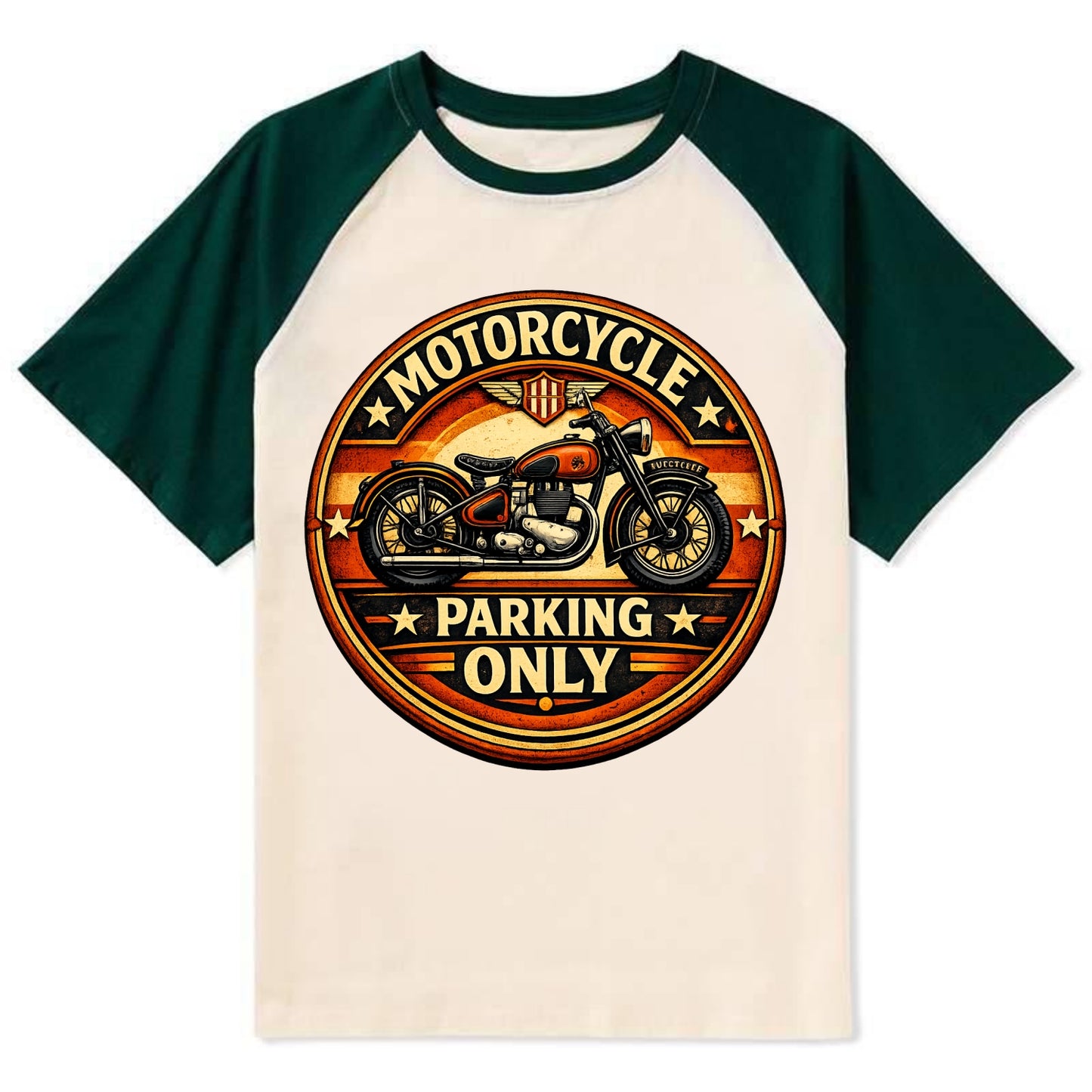 Motorcycle Parking Only - Contrast Raglan T-shirt
