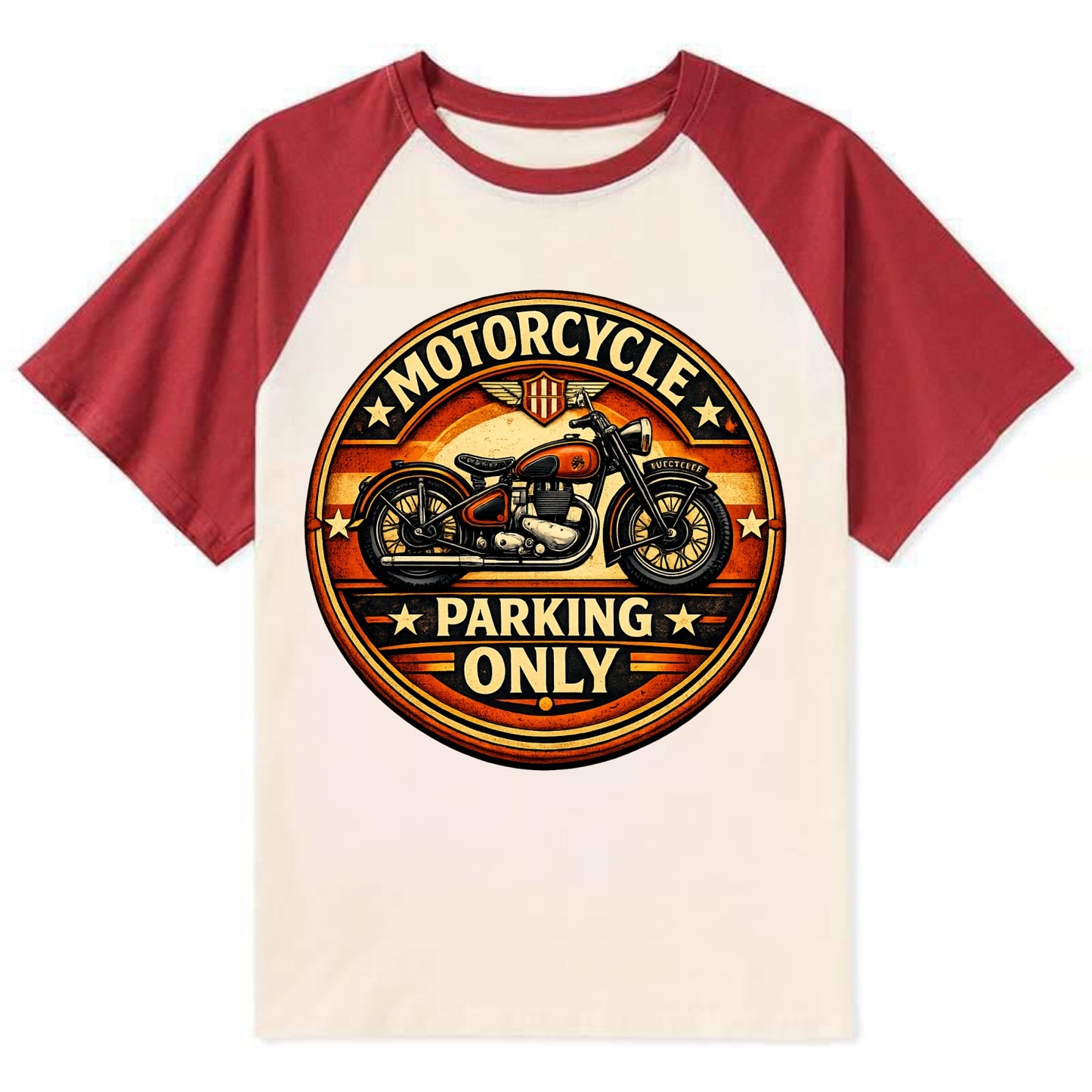 Motorcycle Parking Only - Contrast Raglan T-shirt