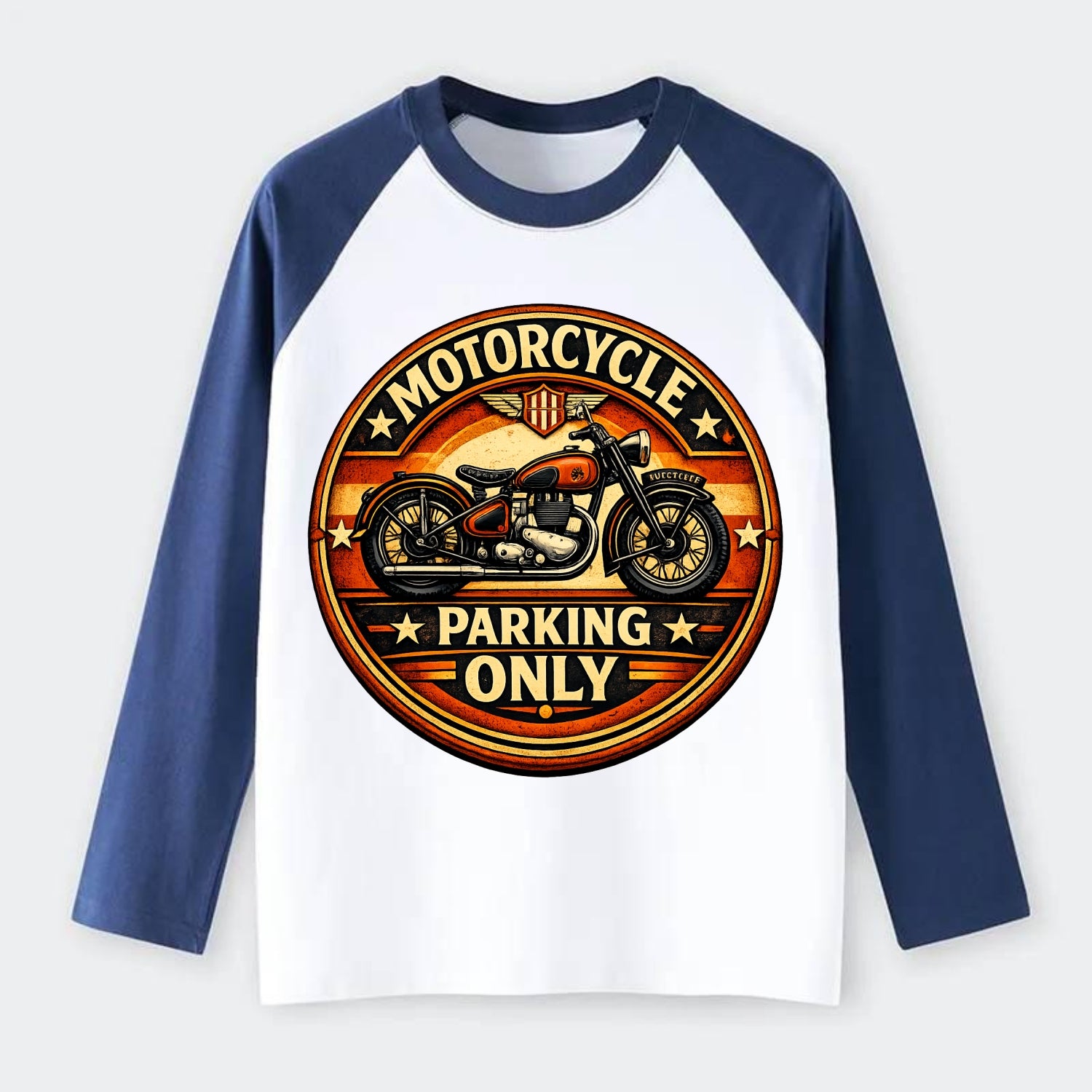 Motorcycle Parking Only - Raglan Long Sleeve T-Shirt