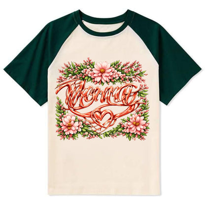 Mama Script - Contrast Raglan T-shirt