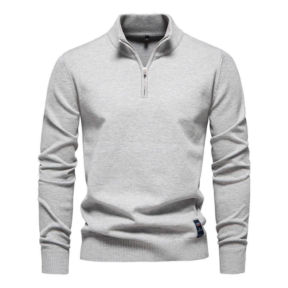 Men's Slim Fit Cotton Half-Zip Sweater
