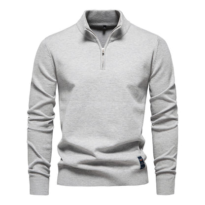 Men's Slim Fit Cotton Half-Zip Sweater