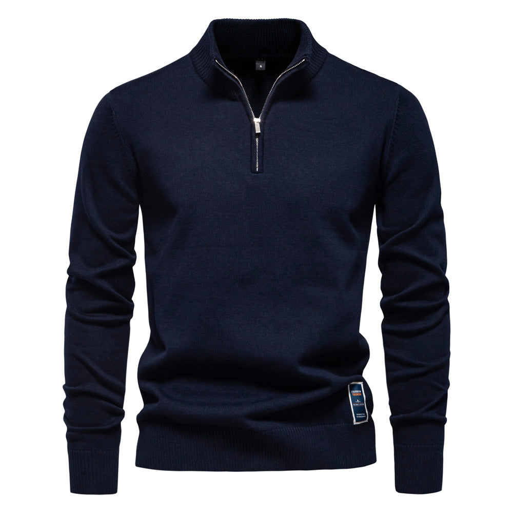 Men's Slim Fit Cotton Half-Zip Sweater