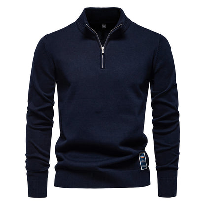 Men's Slim Fit Cotton Half-Zip Sweater
