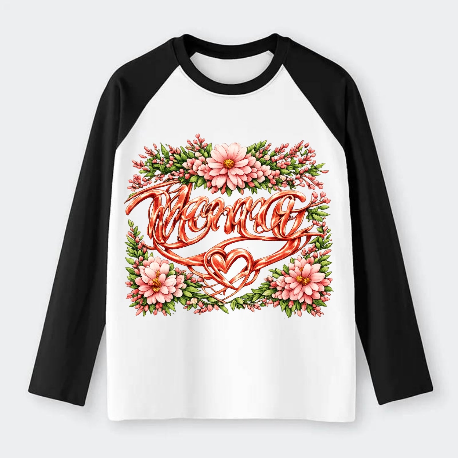 Mama Script - Raglan Long Sleeve T-Shirt