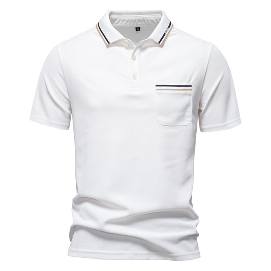 Men's Striped Short Sleeve Polo Shirt | Pandaize