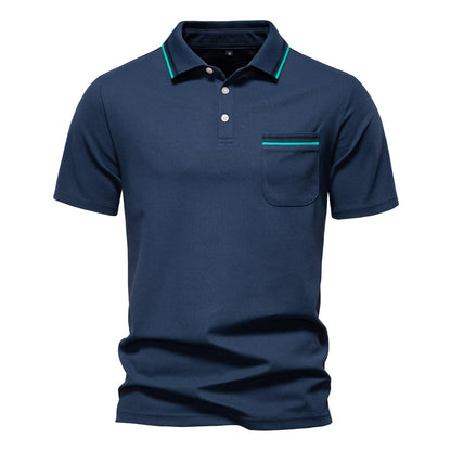 Men's Striped Short Sleeve Polo Shirt | Pandaize