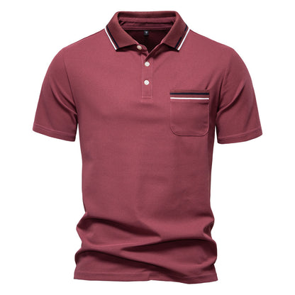 Men's Striped Short Sleeve Polo Shirt | Pandaize