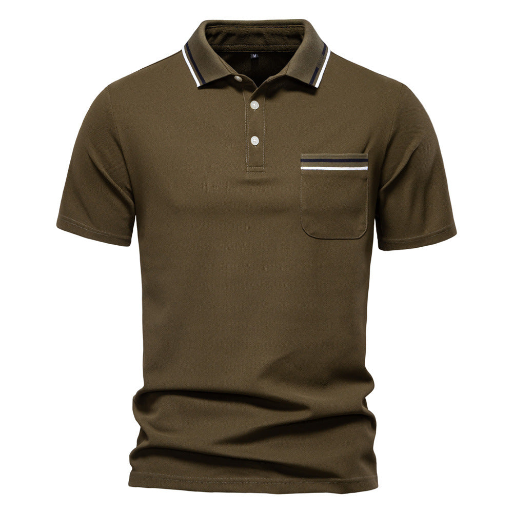 Men's Striped Short Sleeve Polo Shirt | Pandaize