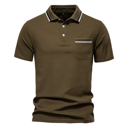 Men's Striped Short Sleeve Polo Shirt | Pandaize