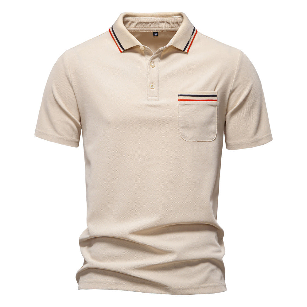 Men's Striped Short Sleeve Polo Shirt | Pandaize