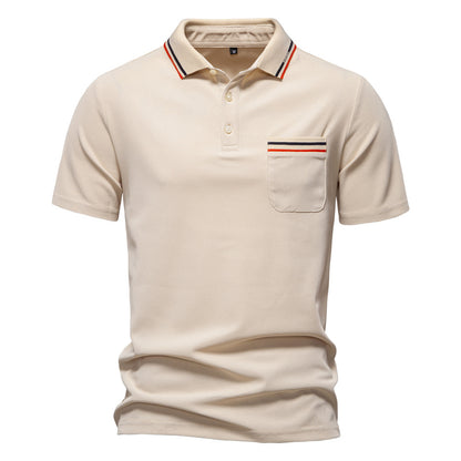 Men's Striped Short Sleeve Polo Shirt | Pandaize