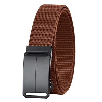 Men's Tactical Nylon Belt: Auto Buckle, Durable & Adjustable