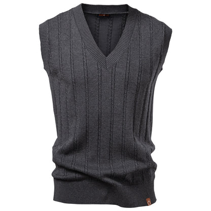 Men's V-Neck Cable Knit Vest: Smart Business Casual