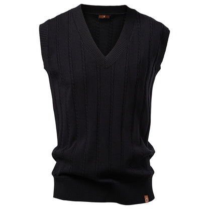 Men's V-Neck Cable Knit Vest: Smart Business Casual